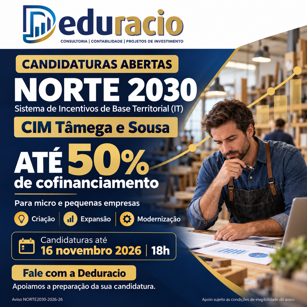 NORTE2030-2026-26 – Sistema de Incentivos de Base Territorial (IT) – CIM Tâmega e Sousa